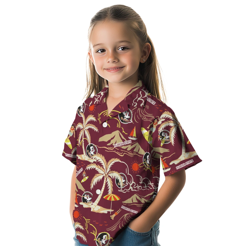 Florida State Seminoles Hawaiian Shirt - Palm Tree Island florida state seminoles palm tree island garnet hawaiian shirts premium grade