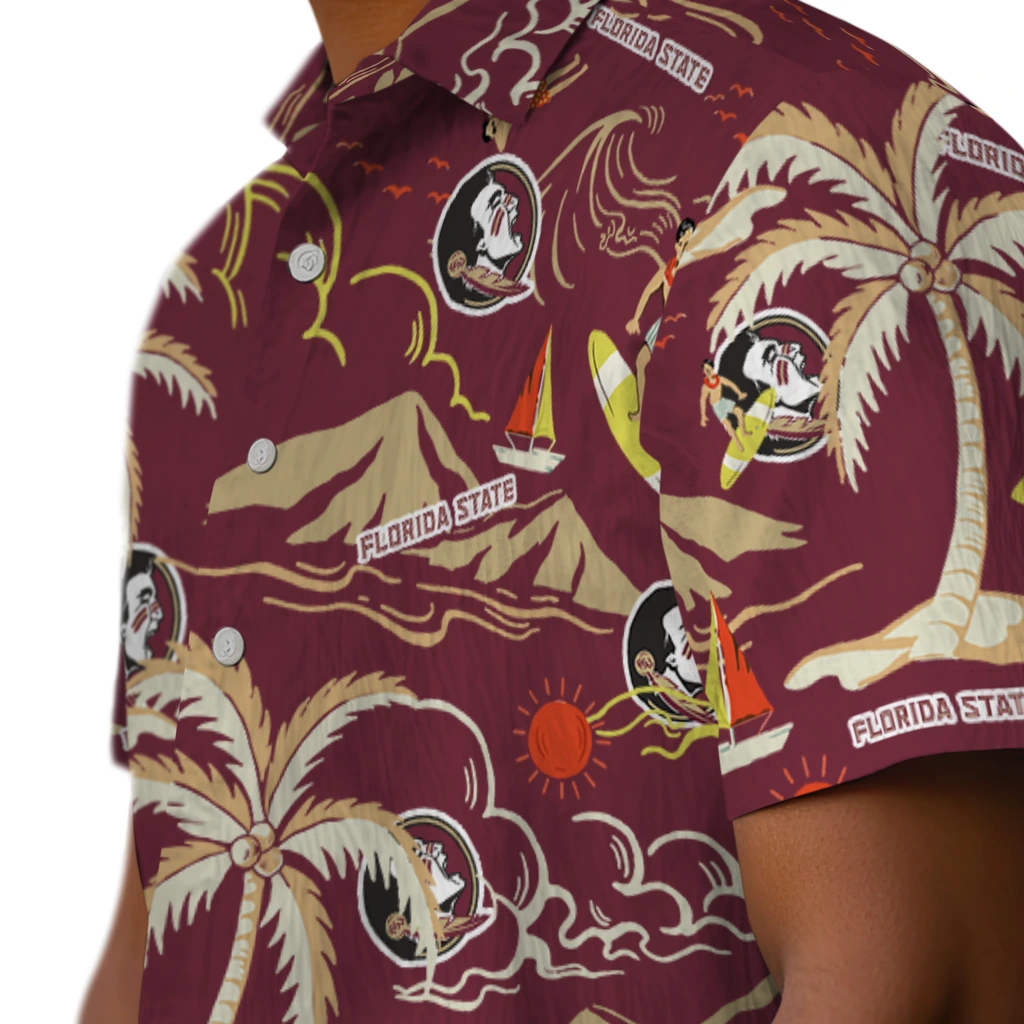 Florida State Seminoles Hawaiian Shirt - Palm Tree Island florida state seminoles palm tree island garnet hawaiian shirts trendy