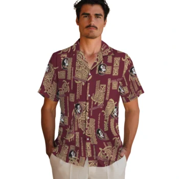 florida state seminoles turtle lines garnet hawaiian shirts fashion forward