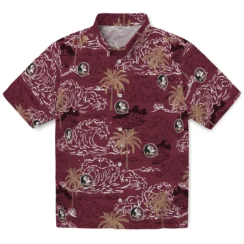 florida state seminoles wave palm garnet hawaiian shirts best selling