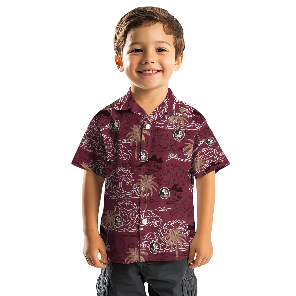 Florida State Seminoles Hawaiian Shirt - Wave Palm florida state seminoles wave palm garnet hawaiian shirts top rated