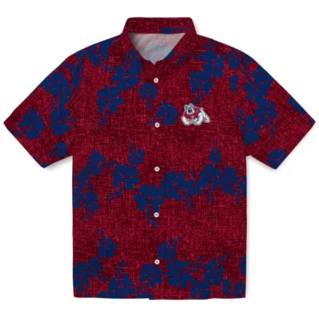 fresno state bulldogs hibiscus petals red hawaiian shirts best selling