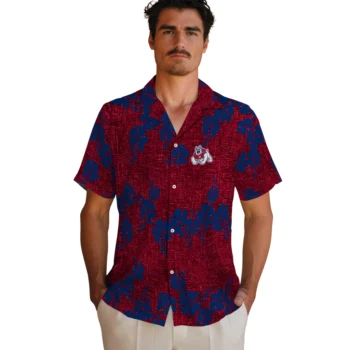 fresno state bulldogs hibiscus petals red hawaiian shirts fashion forward