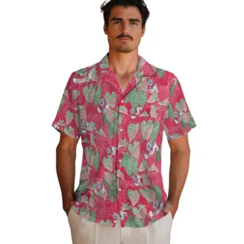 fresno state bulldogs anthurium overlay red hawaiian shirts fashion forward