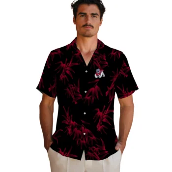 fresno state bulldogs bamboo branches red black hawaiian shirts fashion forward