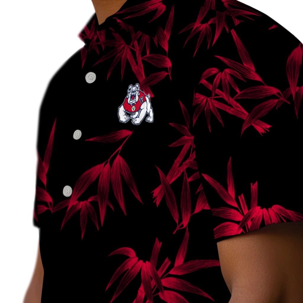 Fresno State Bulldogs Hawaiian Shirt - Bamboo Branches fresno state bulldogs bamboo branches red black hawaiian shirts trendy
