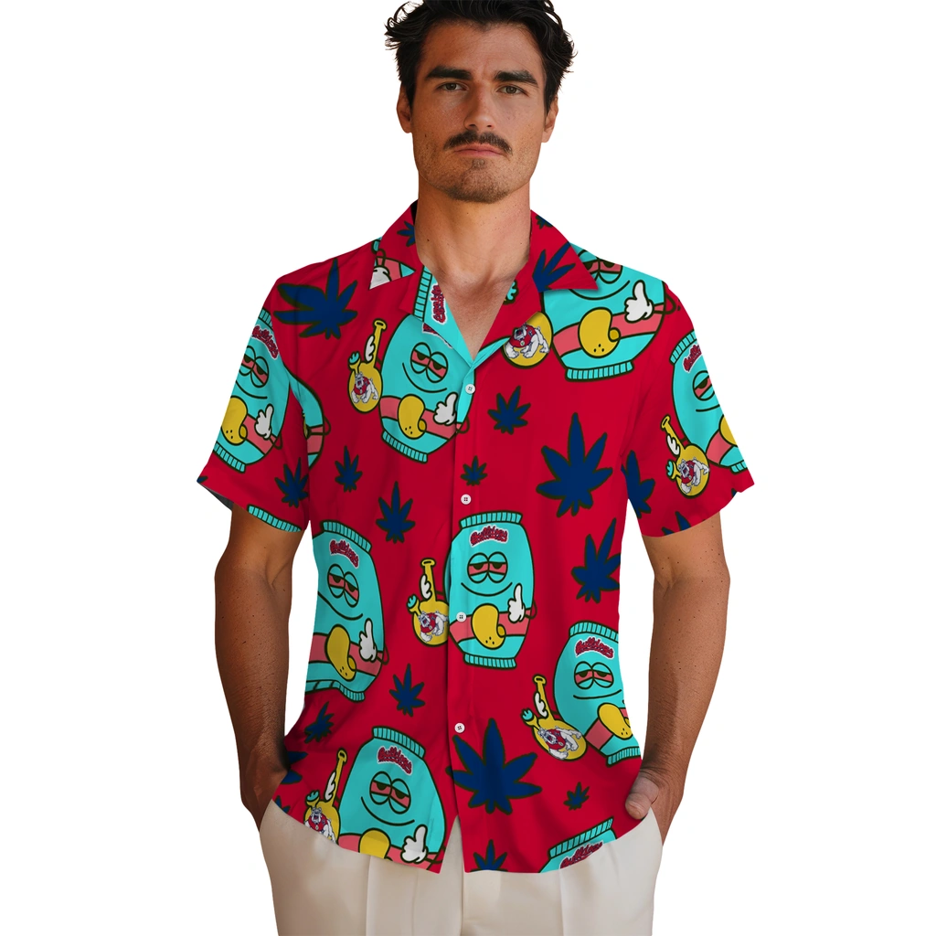 Fresno State Bulldogs Hawaiian Shirt - Chill Vibe fresno state bulldogs bong smile red hawaiian shirts fashion forward