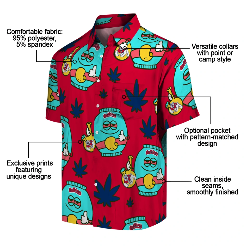 Fresno State Bulldogs Hawaiian Shirt - Chill Vibe fresno state bulldogs bong smile red hawaiian shirts new arrival
