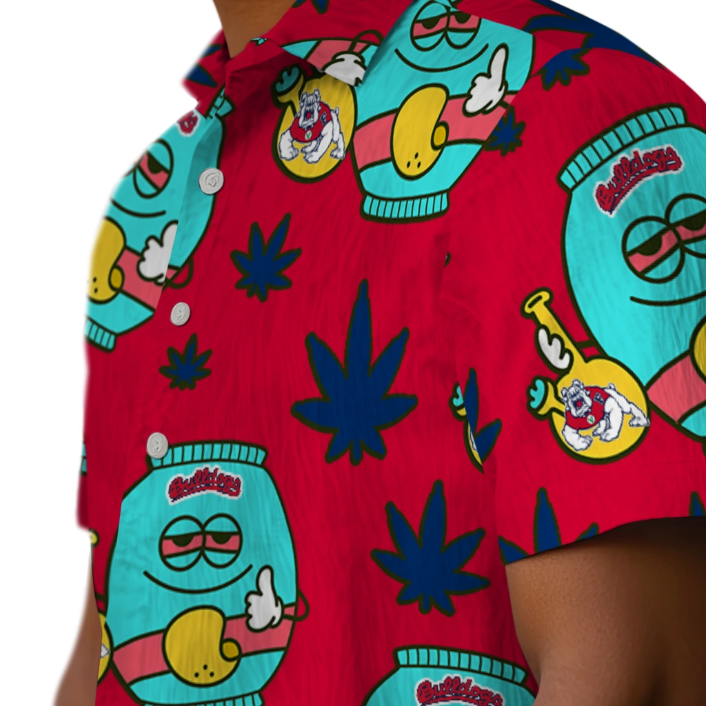 Fresno State Bulldogs Hawaiian Shirt - Chill Vibe fresno state bulldogs bong smile red hawaiian shirts trendy