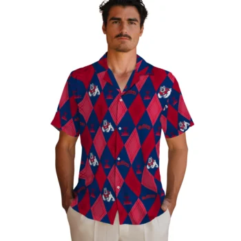 fresno state bulldogs balloon plaid red hawaiian shirts fashion forward