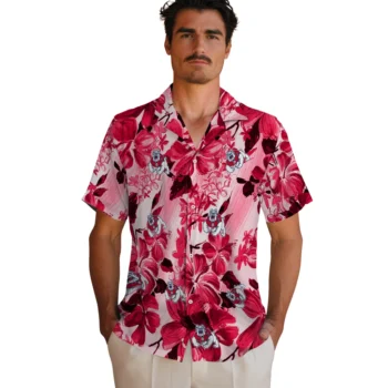 fresno state bulldogs hibiscus arrangement red hawaiian shirts fashion forward