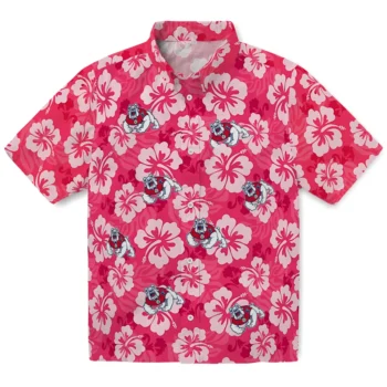 fresno state bulldogs hibiscus cluster red hawaiian shirts best selling