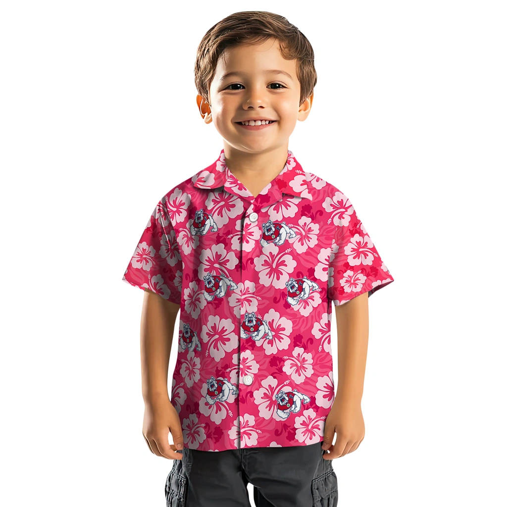 Fresno State Bulldogs Hawaiian Shirt - Hibiscus Cluster fresno state bulldogs hibiscus cluster red hawaiian shirts top rated