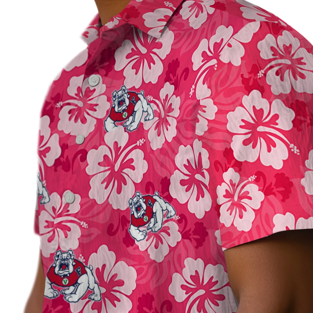 Fresno State Bulldogs Hawaiian Shirt - Hibiscus Cluster fresno state bulldogs hibiscus cluster red hawaiian shirts trendy