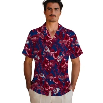 fresno state bulldogs hibiscus exotic red hawaiian shirts fashion forward