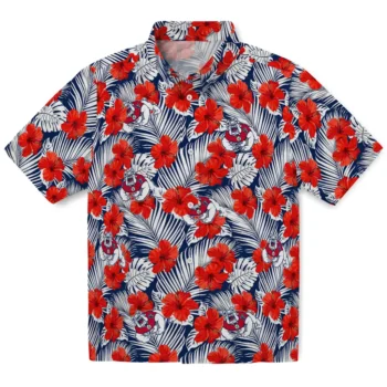fresno state bulldogs hibiscus fiesta red royal blue hawaiian shirts best selling