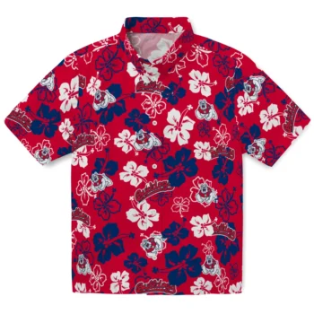 fresno state bulldogs hibiscus bloom red hawaiian shirts best selling