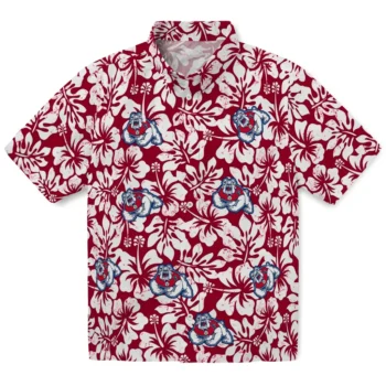fresno state bulldogs hibiscus motif red white hawaiian shirts best selling