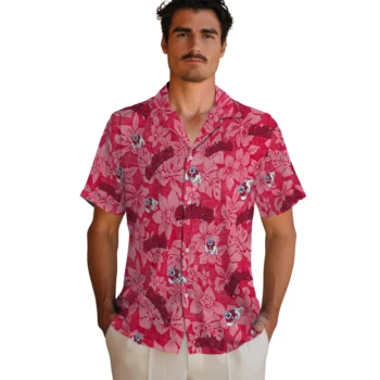 fresno state bulldogs hibiscus oasis red hawaiian shirts fashion forward
