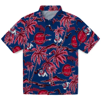fresno state bulldogs palm sunset hawaiian shirts best selling