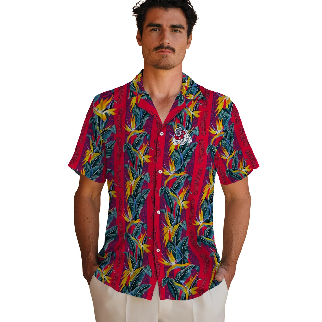 Fresno State Bulldogs Hawaiian Shirt - Paradise Vines fresno state bulldogs paradise vines red hawaiian shirts fashion forward