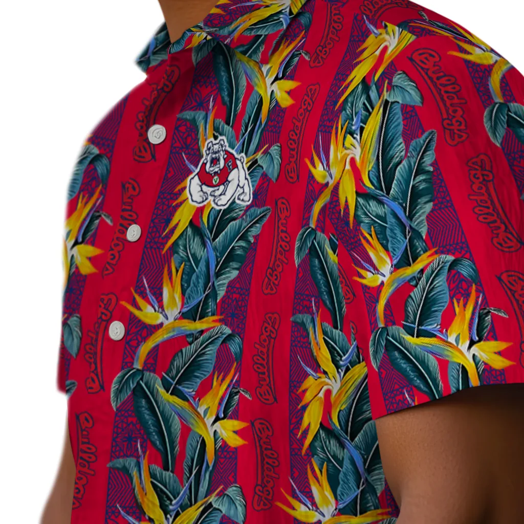 Fresno State Bulldogs Hawaiian Shirt - Paradise Vines fresno state bulldogs paradise vines red hawaiian shirts trendy