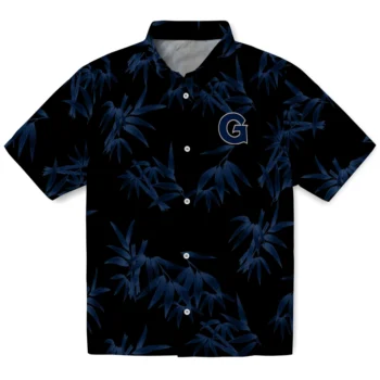 georgetown hoyas bamboo branches blue black hawaiian shirts best selling