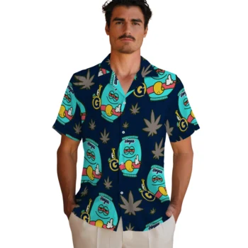 georgetown hoyas bong smile blue hawaiian shirts fashion forward