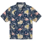 Georgetown Hoyas Hawaiian Shirt – Flamingo Hibiscus