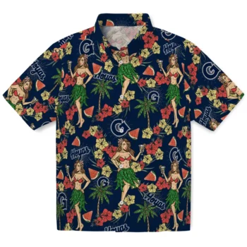 georgetown hoyas hawaiian girls design blue hawaiian shirts best selling