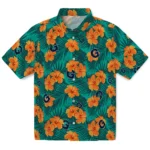Georgetown Hoyas Hawaiian Shirt – Hibiscus and Palm Leaves