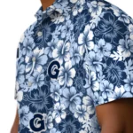 Georgetown Hoyas Hawaiian Shirt – Hibiscus Blooms