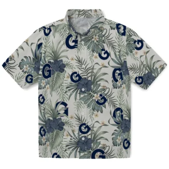 georgetown hoyas hibiscus designs beige hawaiian shirts best selling