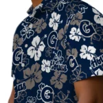 Georgetown Hoyas Hawaiian Shirt – Hibiscus Flower Design