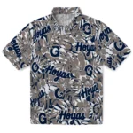 Georgetown Hoyas Hawaiian Shirt – Hibiscus Overlay