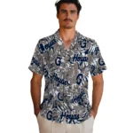 Georgetown Hoyas Hawaiian Shirt – Hibiscus Overlay