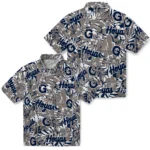 Georgetown Hoyas Hawaiian Shirt – Hibiscus Overlay