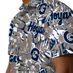 Georgetown Hoyas Hawaiian Shirt – Hibiscus Overlay