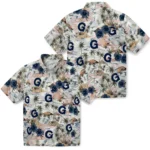 Georgetown Hoyas Hawaiian Shirt – Hibiscus Seaside