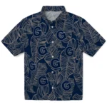 Georgetown Hoyas Hawaiian Shirt – Leaf Outline