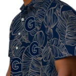Georgetown Hoyas Hawaiian Shirt – Leaf Outline