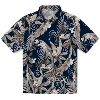 georgetown hoyas palm leaves blue hawaiian shirts best selling