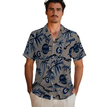 georgetown hoyas palm sunset hawaiian shirts fashion forward