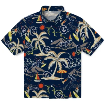 georgetown hoyas palm tree island blue hawaiian shirts best selling