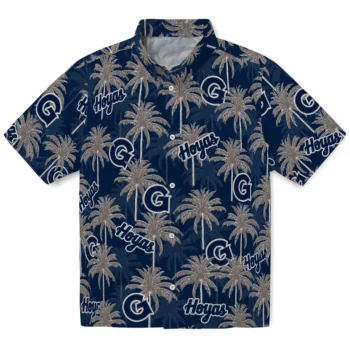 georgetown hoyas palm grove blue hawaiian shirts best selling
