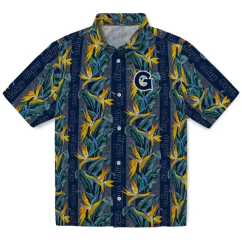georgetown hoyas paradise vines blue hawaiian shirts best selling