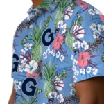 Georgetown Hoyas Hawaiian Shirt – Pineapple Bouquet