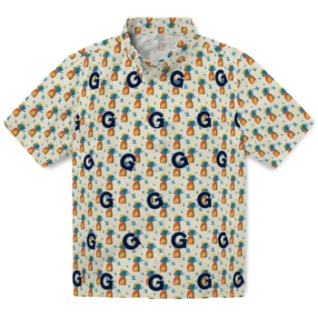 georgetown hoyas pineapple delight beige hawaiian shirts best selling