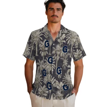 georgetown hoyas palm shadows blue hawaiian shirts fashion forward