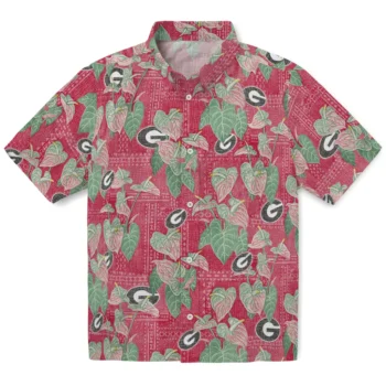 georgia bulldogs anthurium overlay red hawaiian shirts best selling